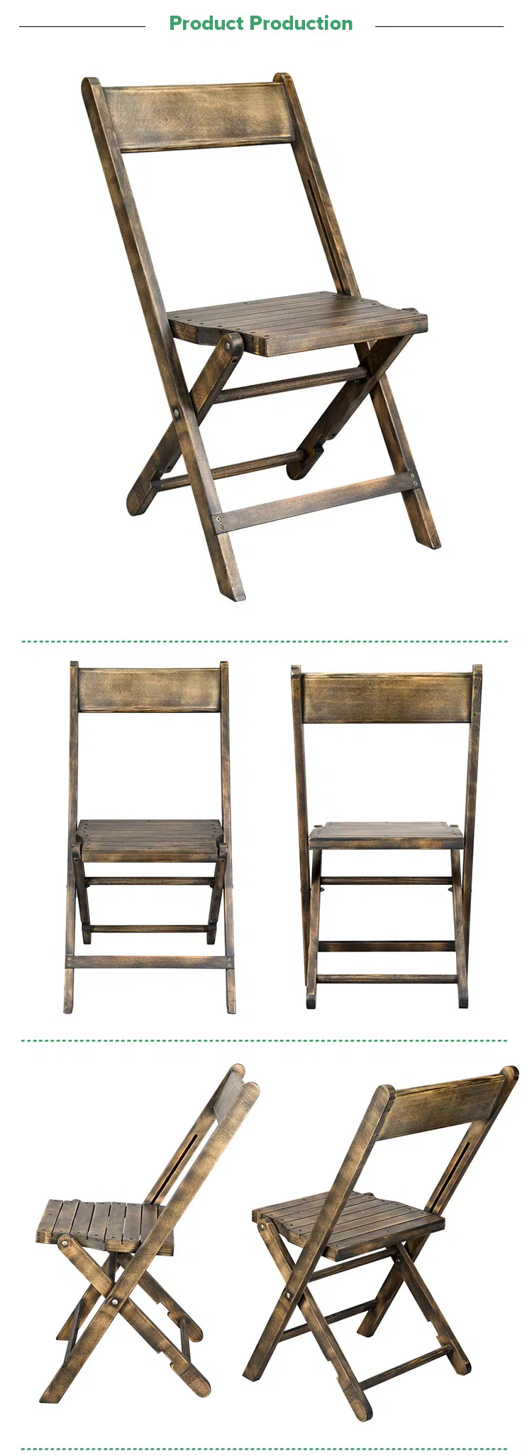 Wholesale Outdoor Event Balcony Bistro Party Folding Wood Chairs