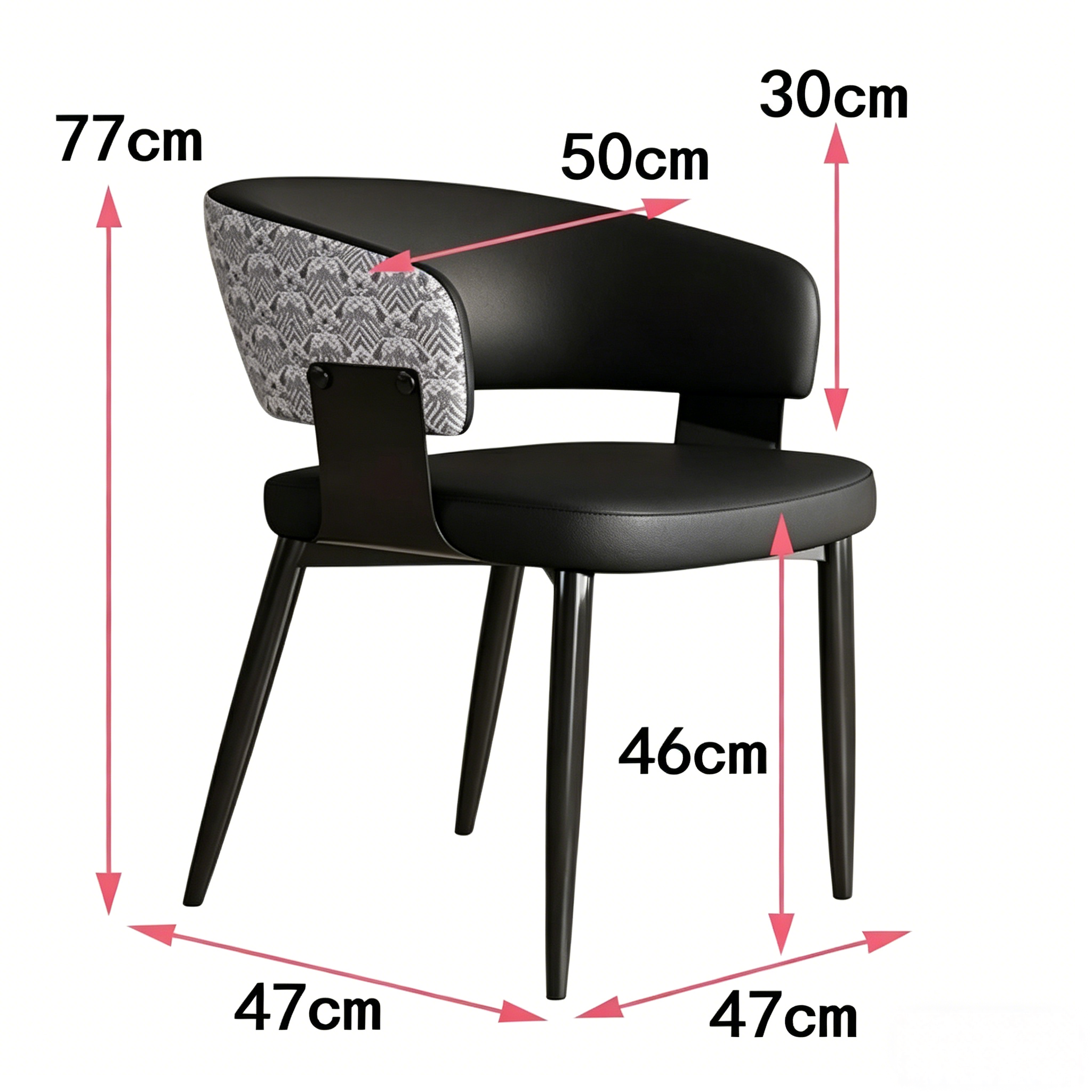 Contemporary Dining Chair with Metal Legs Faux Leather Upholstery Home Furniture Hospitals Hotels Schools Apartments