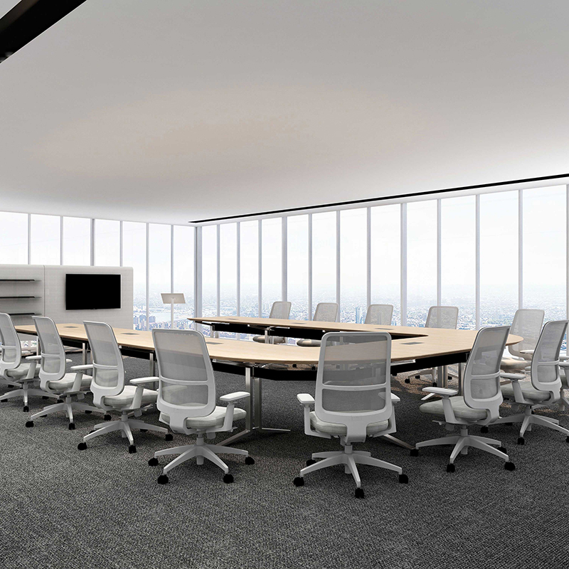 Luxury Modern Offical Solid Wood Meeting Room Desk 8 10 12 20 Person 16 Seaters Veener Laminated Wooden Conference Tables