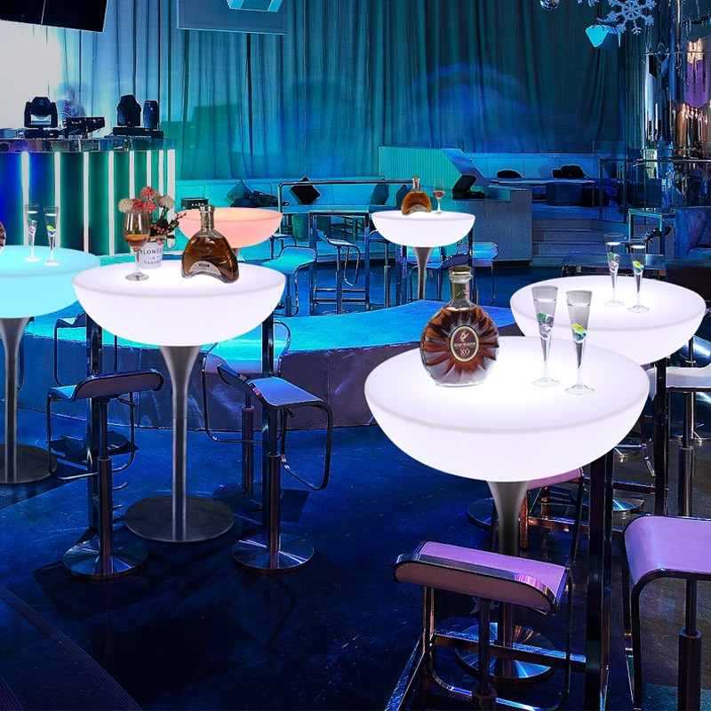 Night Club bar Lounge Furniture Nightclub Illuminated Waterproof Led bar Table Led Furniture High Top Cocktail Tables for bar