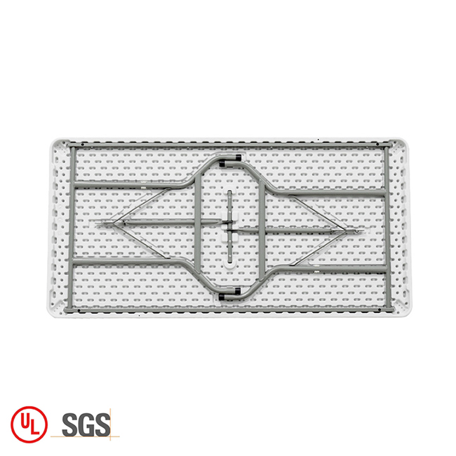 White HDPE Plastic Restaurant Dining Table Outdoor Garden Wedding 180CM Rectangular Folding Table