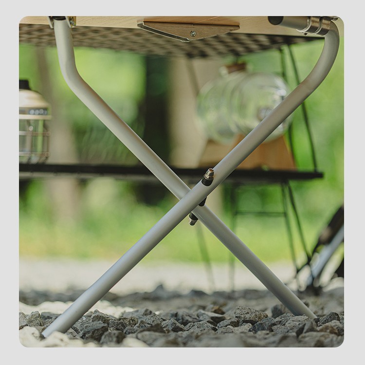 Outdoor Bamboo Folding Table-Fold-In-Half Design Portable for Camping &amp; Picnic Use Outdoor Furniture