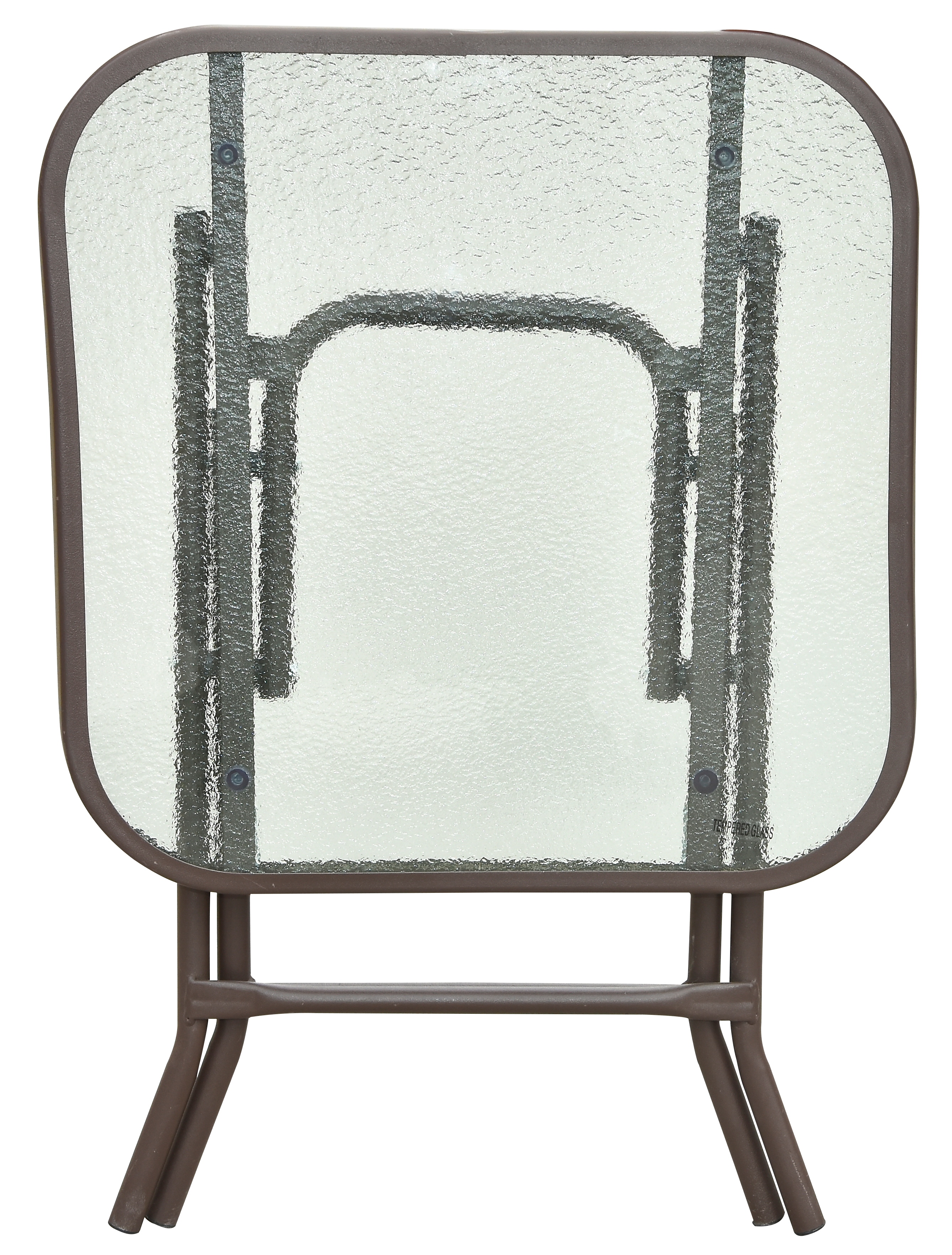 Custom Balcony Folding Table Tempered Glass Cafe Outdoor Tables Small Patio Furniture Matte Steel Frame Side Table for Backyard
