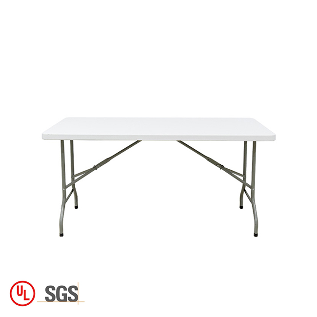 White HDPE Plastic Restaurant Dining Table Outdoor Garden Wedding 180CM Rectangular Folding Table