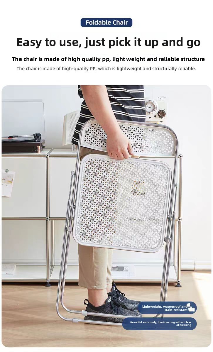 Factory-Wholesale Nordic Modern Minimalist Trendy Vanity Folding Chair Metal Social-Media-Hot Photo Home Dining Chair
