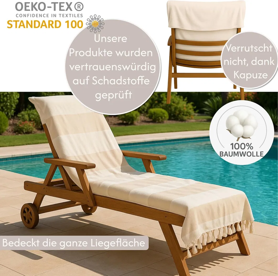Wholesale Folding Wood Beach Chair Custom Logo Beach Chairs Deck Chairs