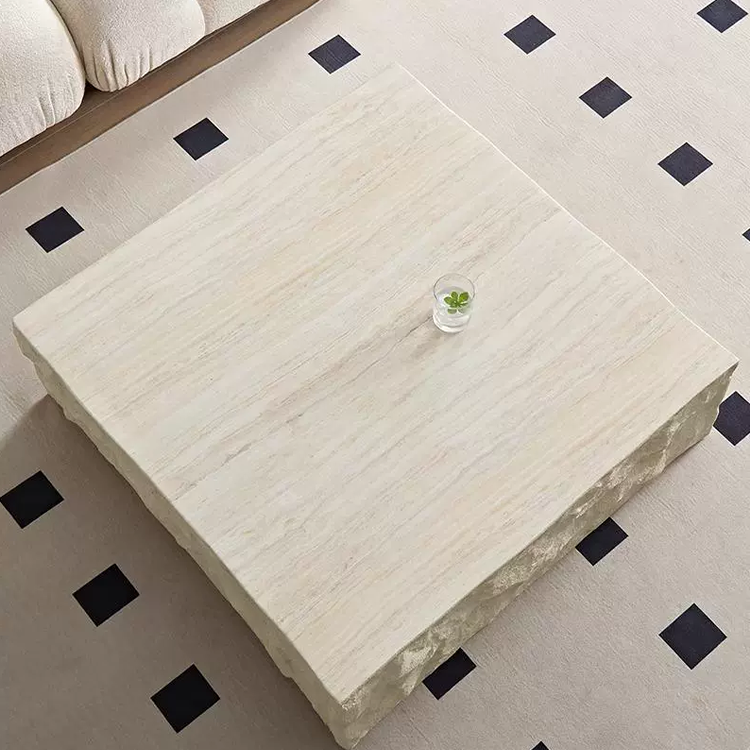 Customized Fiberglass Eco-Friendly Durable Modern Movable Decorative Handmade Lightweight Art Coffee Table Square Dining Table