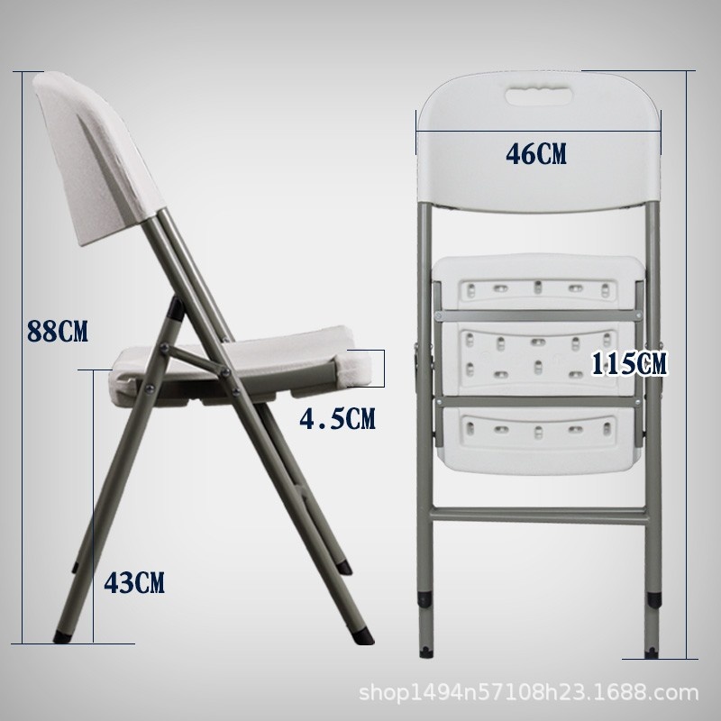 Lightweight HDPE Plastic Frame Foldable Chair with Waterproof Cushion