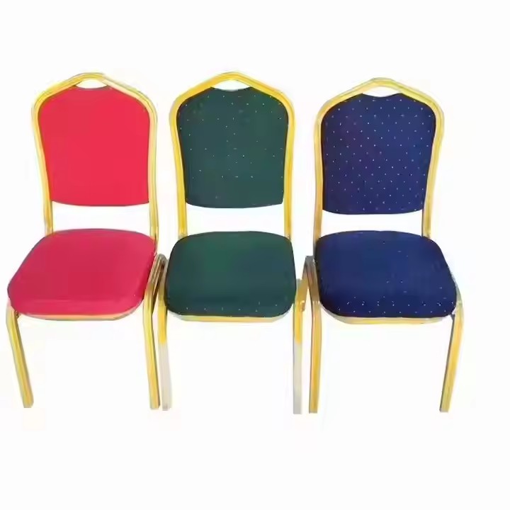 Top Selling High Quality Modern Design Stackable Fabric Padded Metal Frame Wedding Hotel Banquet Chairs for Indoor Outdoor Use
