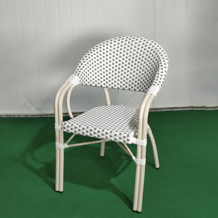 Cafe Hotel French Style Metal Bistro Rattan square Chairs Patio Garden Chairs Terrace Restaurant Dining Chairs