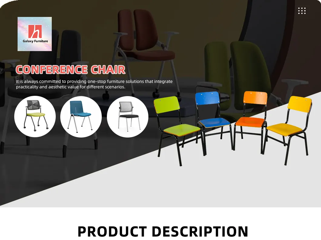 Colorful Foldable Plastic Chairs with Wooden Tablet Holder