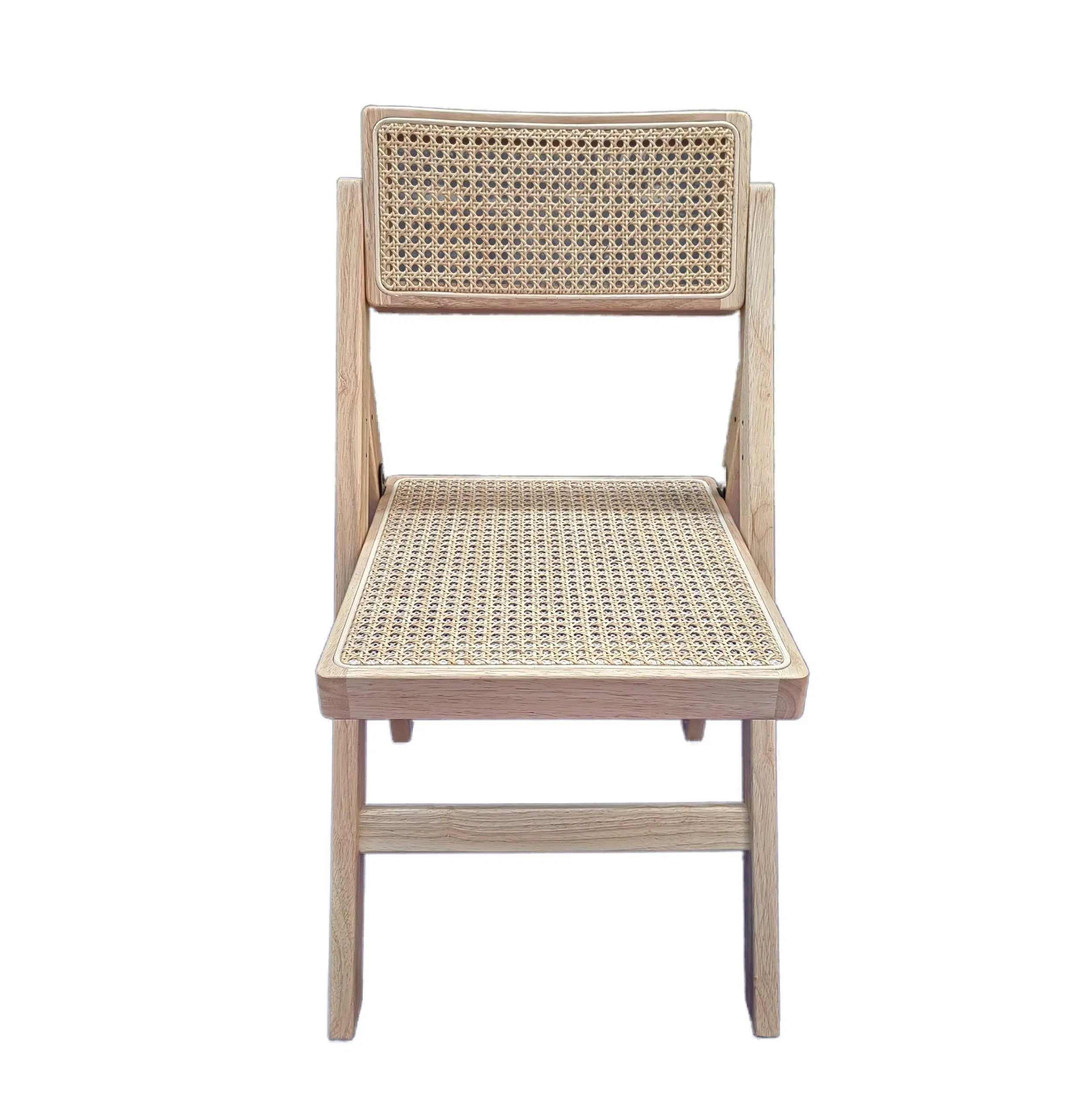 Wholesale Cheap Dining Chair Foldable Wood Chair Solid Wood Wooden Rattan Chair