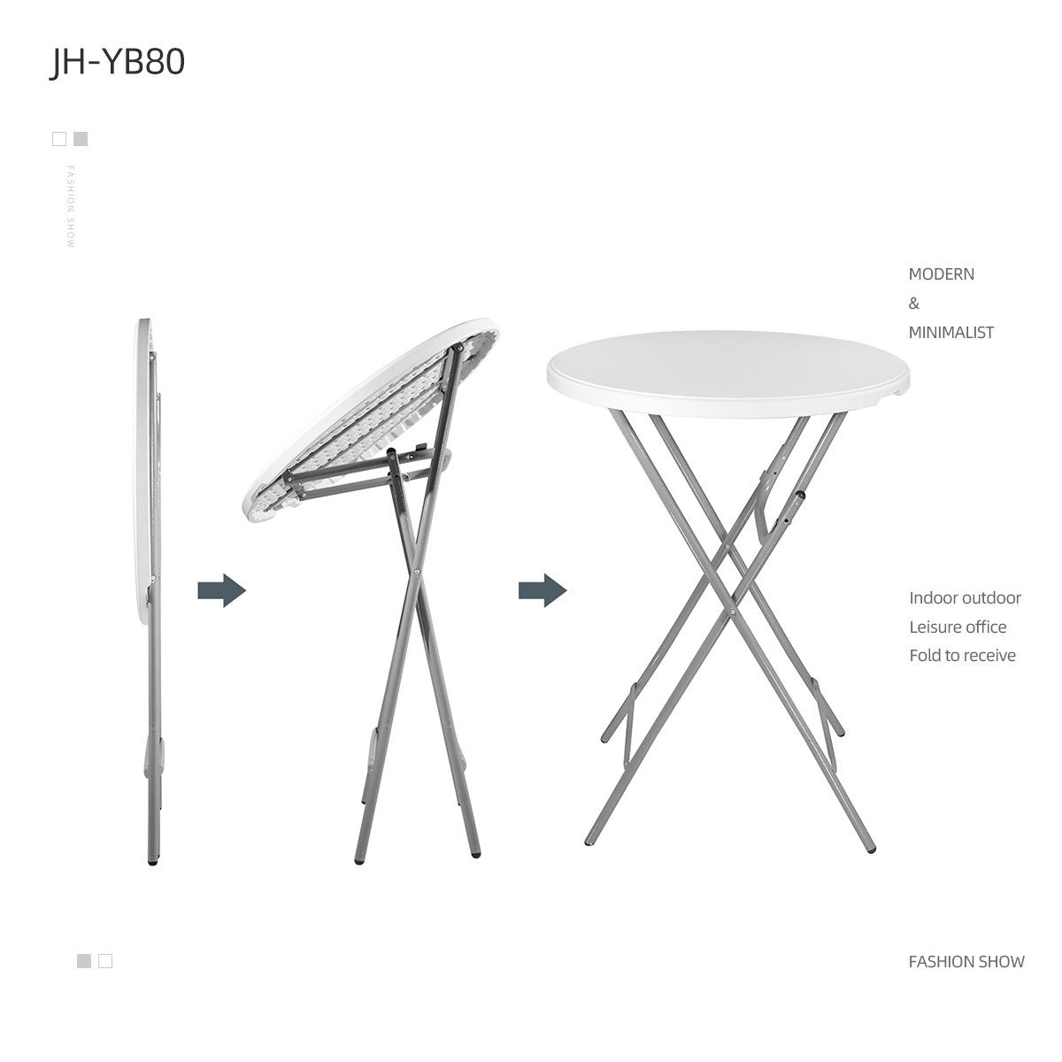 High Top Bistro Tables HDPE Plastic Portable Folding Cocktail Bar Table for Party Rental,Round Bar Table