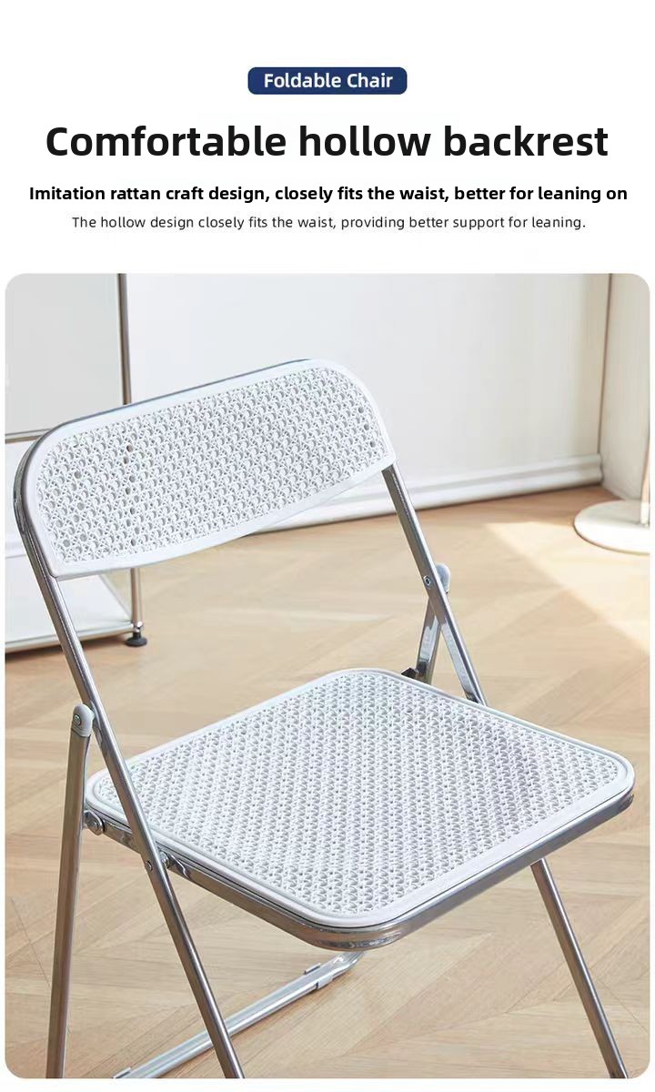 Factory-Wholesale Nordic Modern Minimalist Trendy Vanity Folding Chair Metal Social-Media-Hot Photo Home Dining Chair