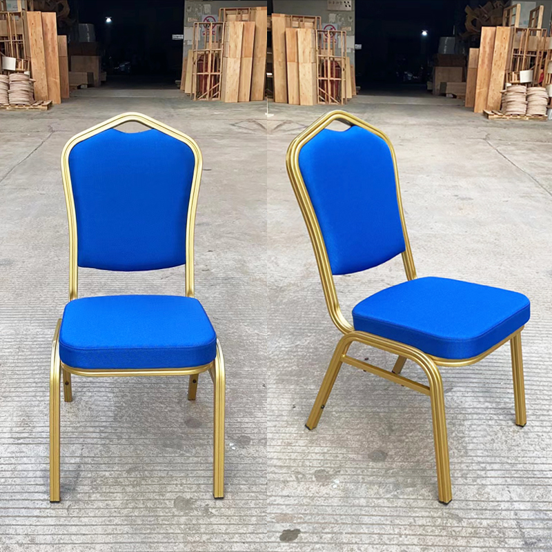 Wholesale Upholstered Blue Event Party Chairs Upholestered Back and Seat Fabric Hotel Banquet Chair