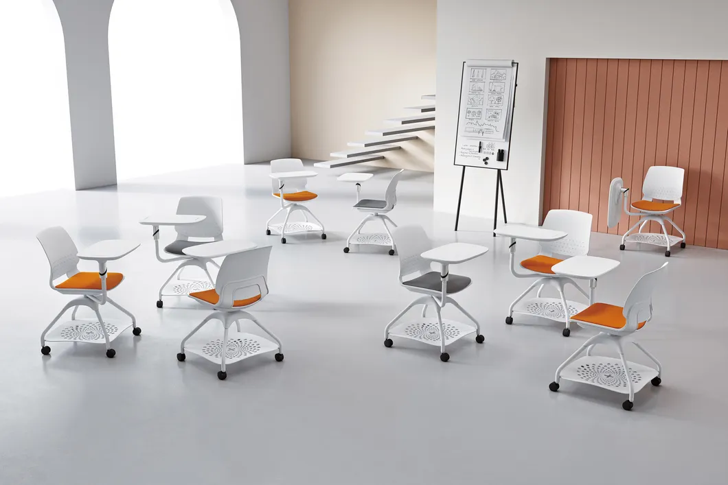 Wholesale Folding School Conference Meeting Room Student Staff Mesh Training Office Chair with Writing Tablet