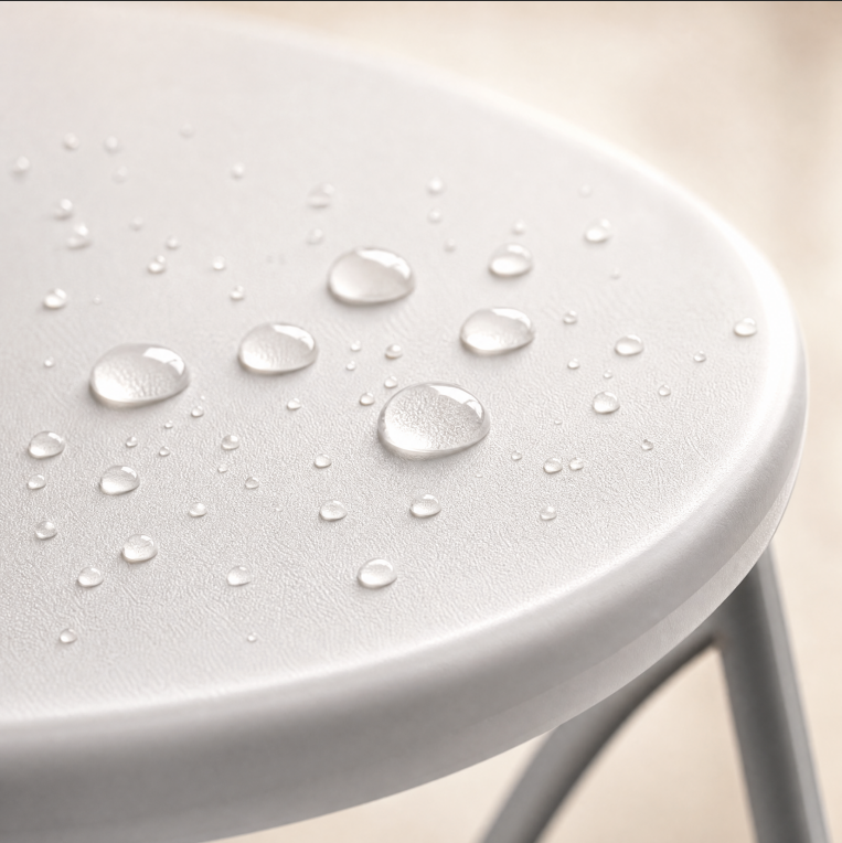 Portable Round White HDPE Bar High Folding Table, Cocktail Table Suitable For Outdoor And Hotel Dining
