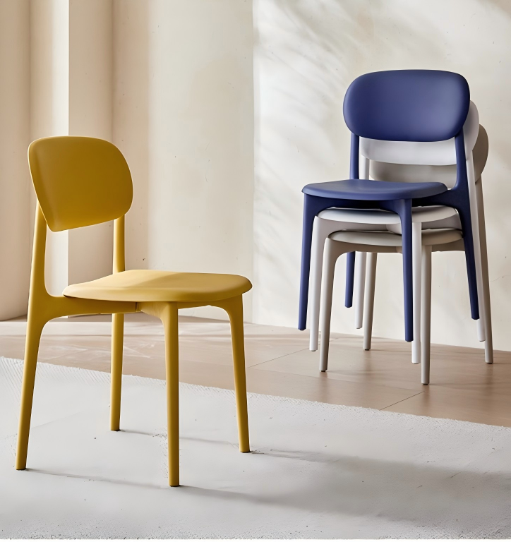 2026 New Arrival Durable Cheap Colorful Outdoor Kitchen Cafe Sillas Plastic Stackable Restaurant Dining Chairs