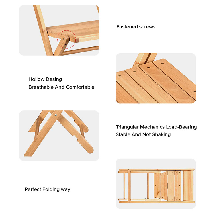 Wholesale Outdoor Event Balcony Bistro Party Folding Wood Chairs