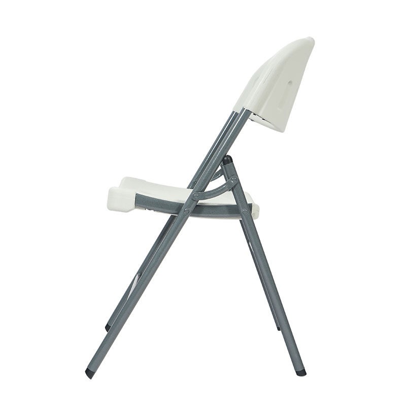 Sturdy Modern White Portable Folding Plastic Chair Heavy Duty HDPE Indoor Outdoor Use Bedroom Kitchen Dining Room Living Room