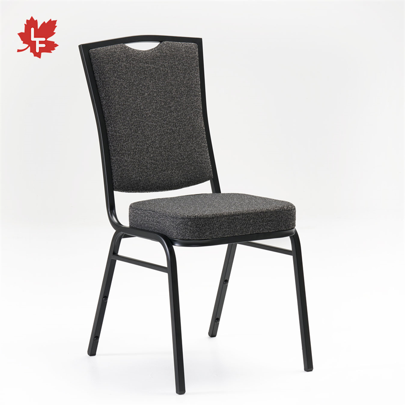 Wholesale Grand Banquet Chair Hall Black Fabric Upholstered Chair Stackable Wedding Banquet Chair for Events Banquet