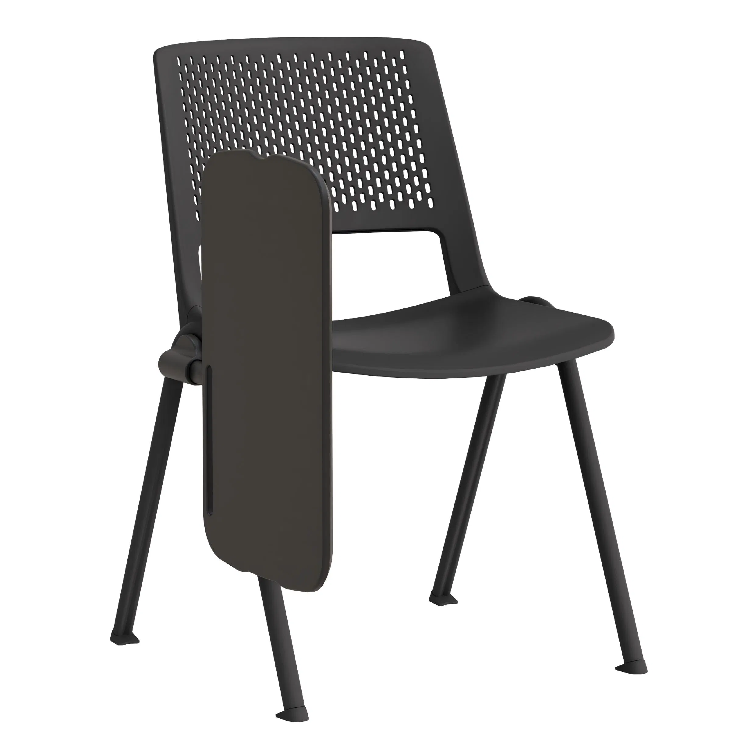 Ergonomic Stackable Plastic MID Back Student Training Chair with Writing Tablet Armless for Office Conference Meeting Room Chair
