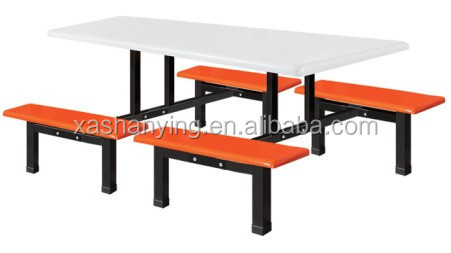 The Popular Design 8 Seats Fiber Glass School Canteen Dinning Table