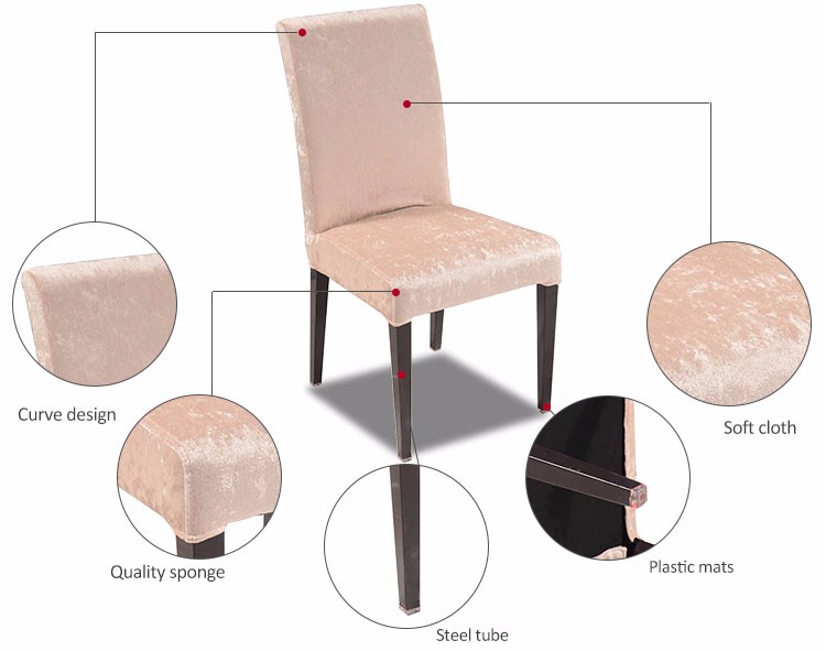 Hotel Furniture Design Restaurant Chairs Stackable Velvet Banquet Dining Chairs for Kitchen Conference Restaurant Use