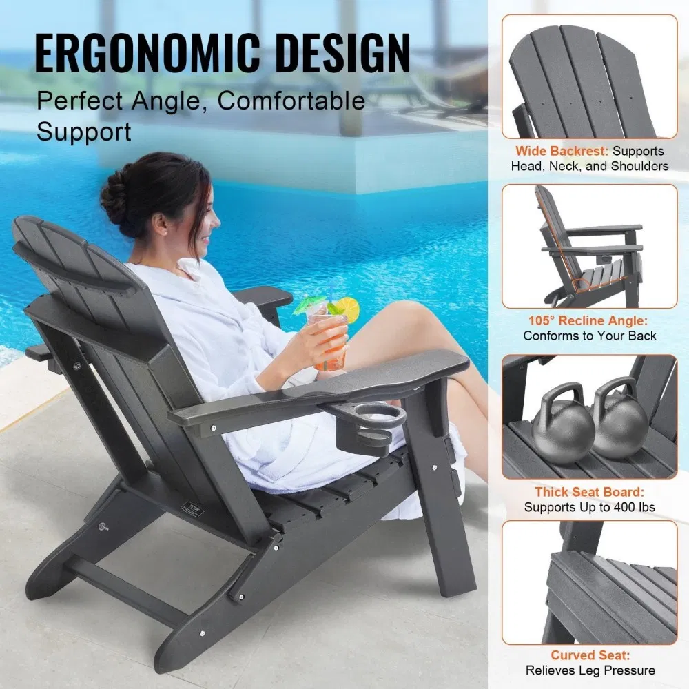 Elegant HDPE Plastic Wood Adirondack Folding Chair Detail 5