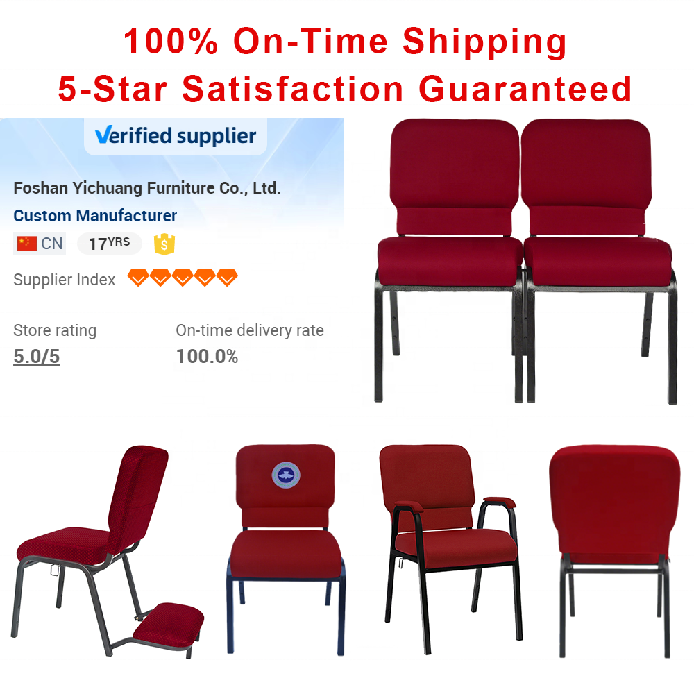 Wholesale Custom Red Modern Stackable Linkable Hotel Conference Room Office Hall Seating Stacking Auditorium Chairs for Church