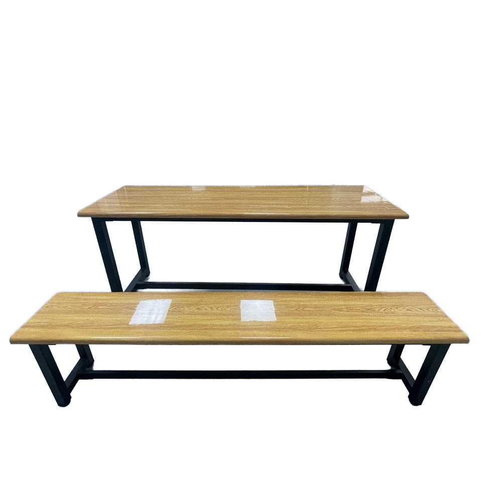 2/4/6-Seats Bending Fiberglass Dining Table and Chairs for School Canteen FRP Dining Furniture