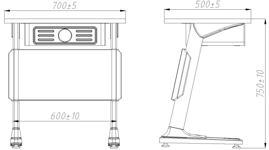 Classroom Double Student Desk and Chair Dimension 2