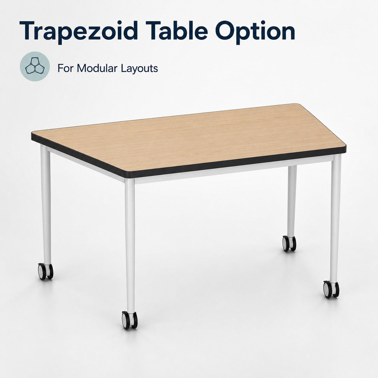 Modular Conference Table with Wheels Metal Frame Office Training Room Table Wholesale Supply