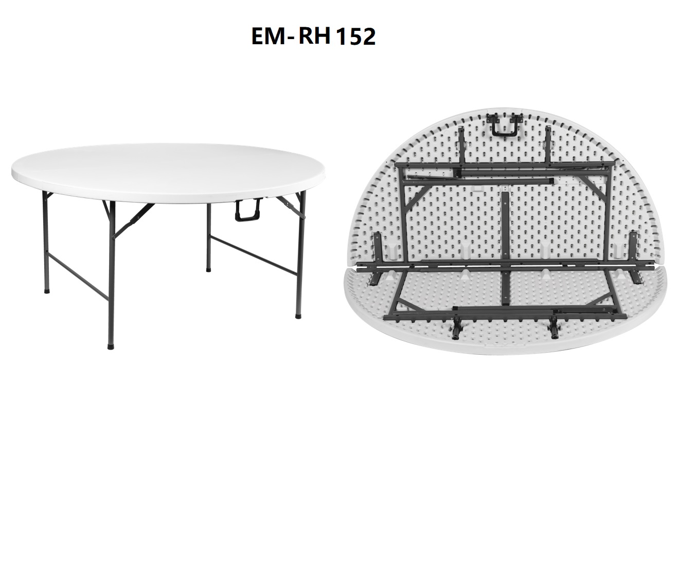 5FT Folding Round Table with HDPE Top for Outdoor furniture