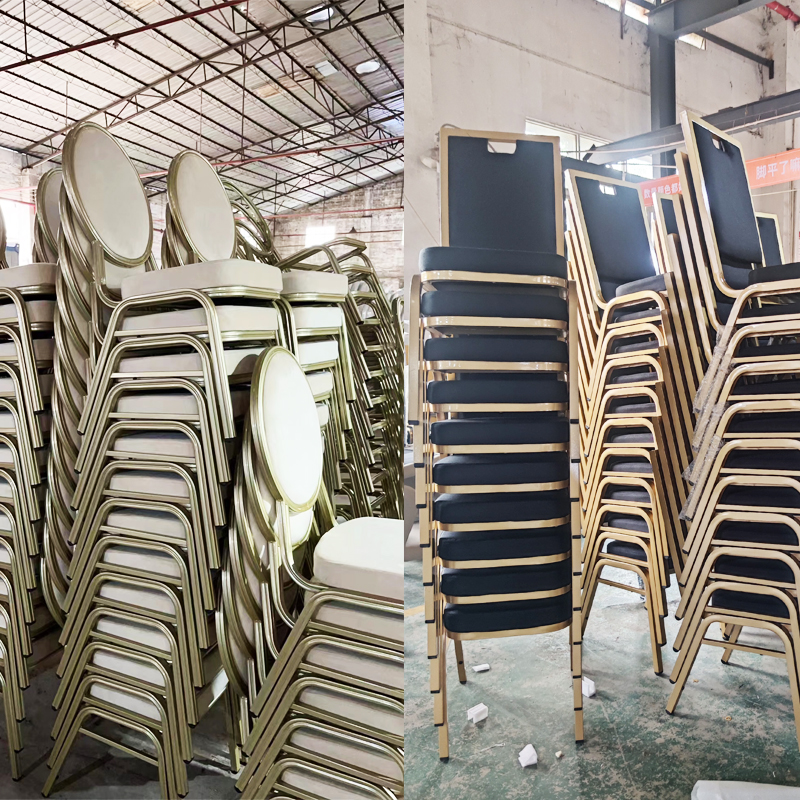 Wholesale Upholstered Blue Event Party Chairs Upholestered Back and Seat Fabric Hotel Banquet Chair