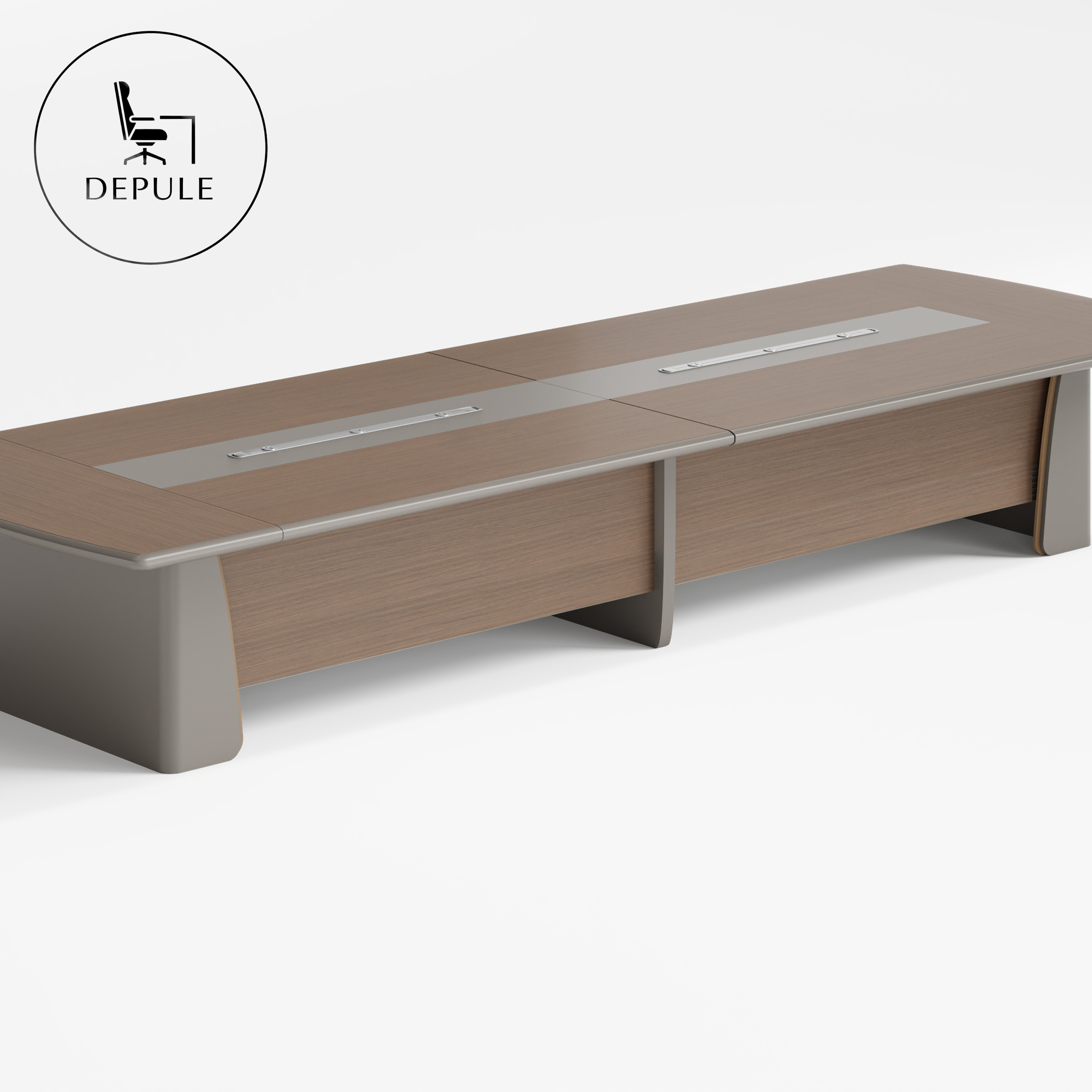 Modern Medium-density Wood Veneer Conference Table, High-quality Wooden Meeting Room Furniture on Office Furniture