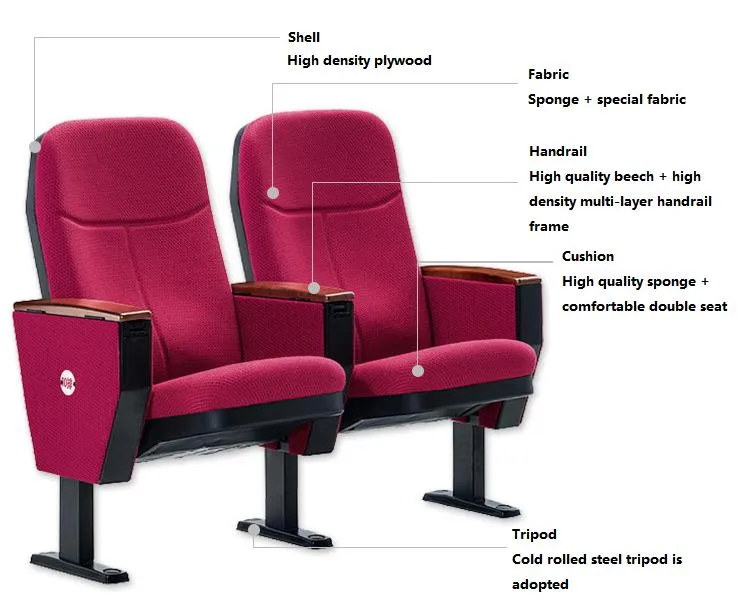 School/Church Auditorium Chairs with Custom Detail 5