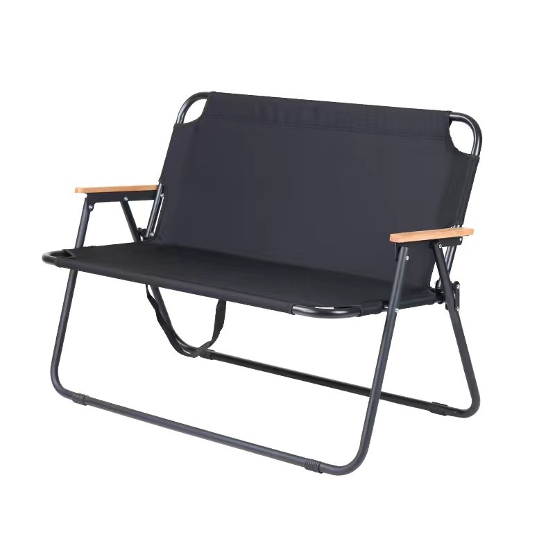 Aluminum Alloy Wood Grain Double Folding Chair Outdoor Portable Folding Chair Leisure Camping Picnic Double Beach Chair