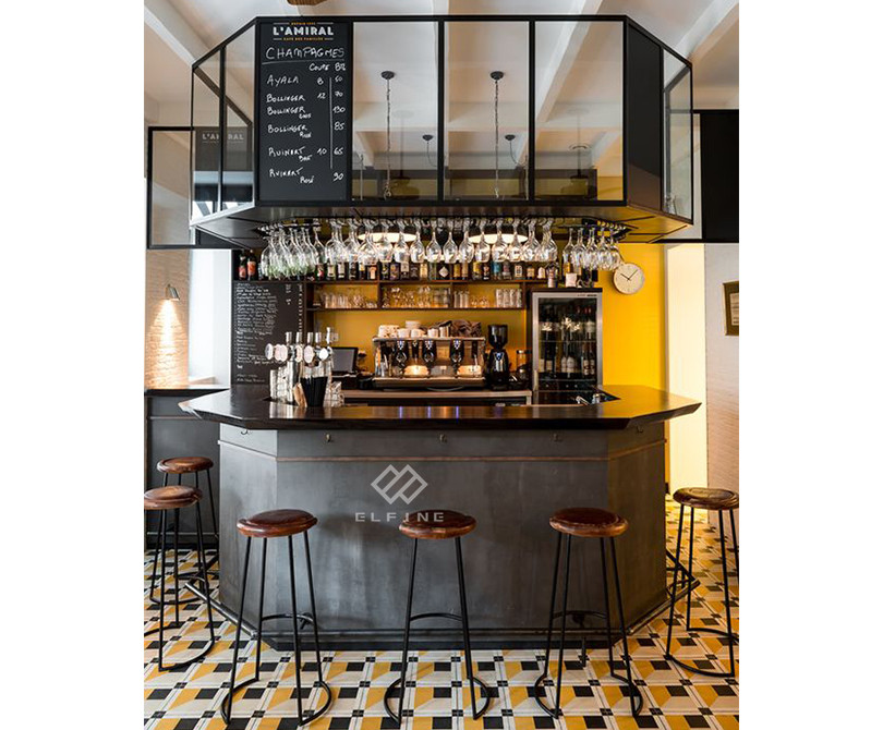 LED Light Factory Made Marble Top Cocktail Table European bar Counter