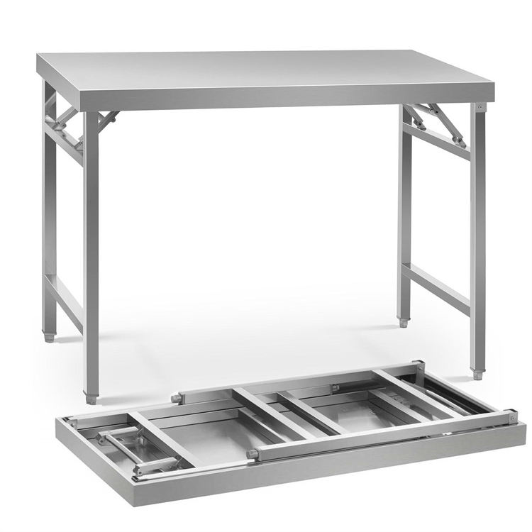 New Product Golden Supplier Food Grade 60 X 60 Foldable Stainless Steel Camping Table Stainless Steel Folding Table for Outdoor