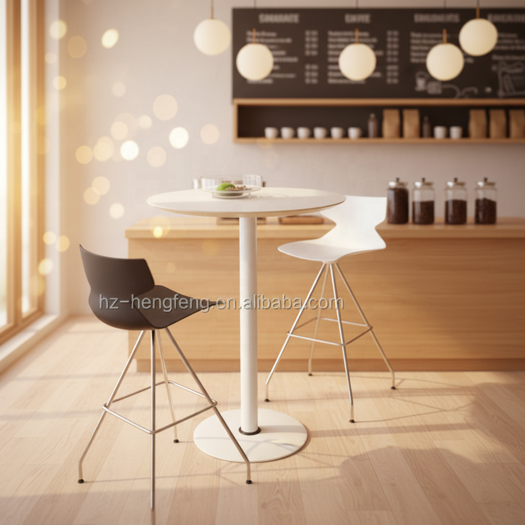 ANSI/BIFMA Standard Modern Wood Tabletop Restaurant High Bar Cocktail Table with Eco-Friendly Design for Commercial Use