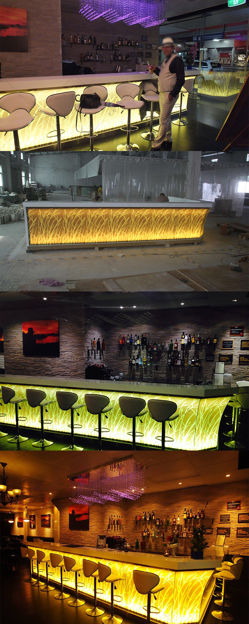Backlit Lights Bar Counter