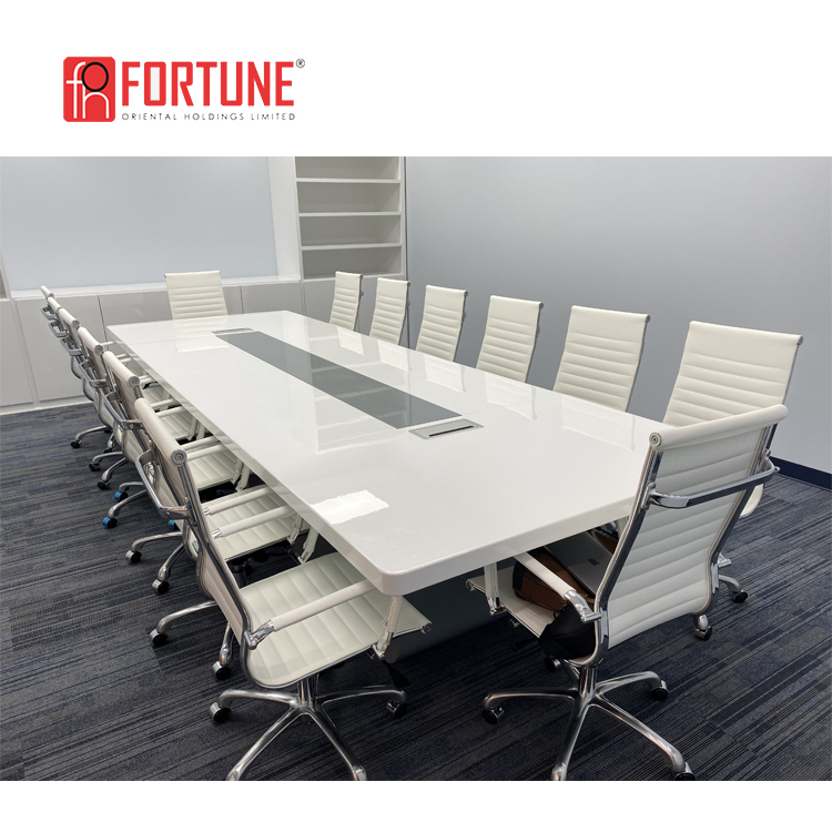American It Company Pure White High End Conference Table High Glossy Conference Meeting Table