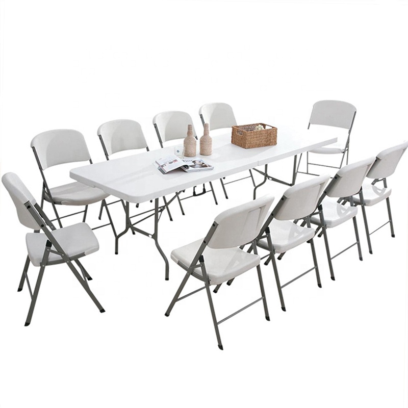 Modern Contemporary Colorful Wedding Event Conference Outdoor Plastic Folding Table Chairs for Hotel Use