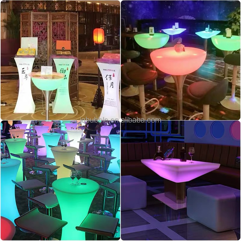 Commercial night club modern bar table hot sale party led table for party customized illuminated cocktail tables for bar decor