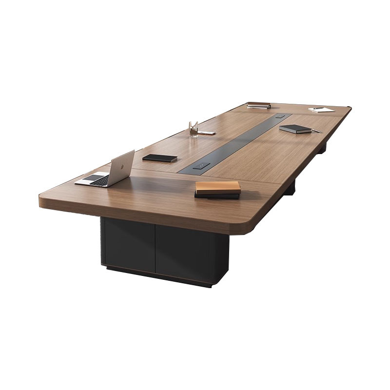 Modern Large Rectangular Wood Office Conference Table with Extendable Chair Combination for Enhanced Comfort Meeting &amp; Training