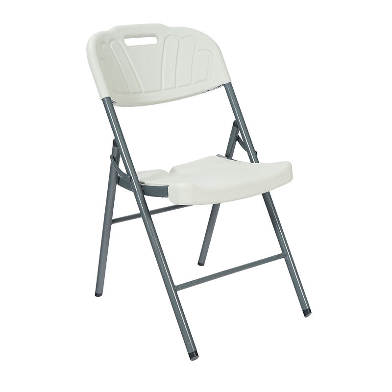 Sturdy Modern White Portable Folding Plastic Chair Heavy Duty HDPE Indoor Outdoor Use Bedroom Kitchen Dining Room Living Room