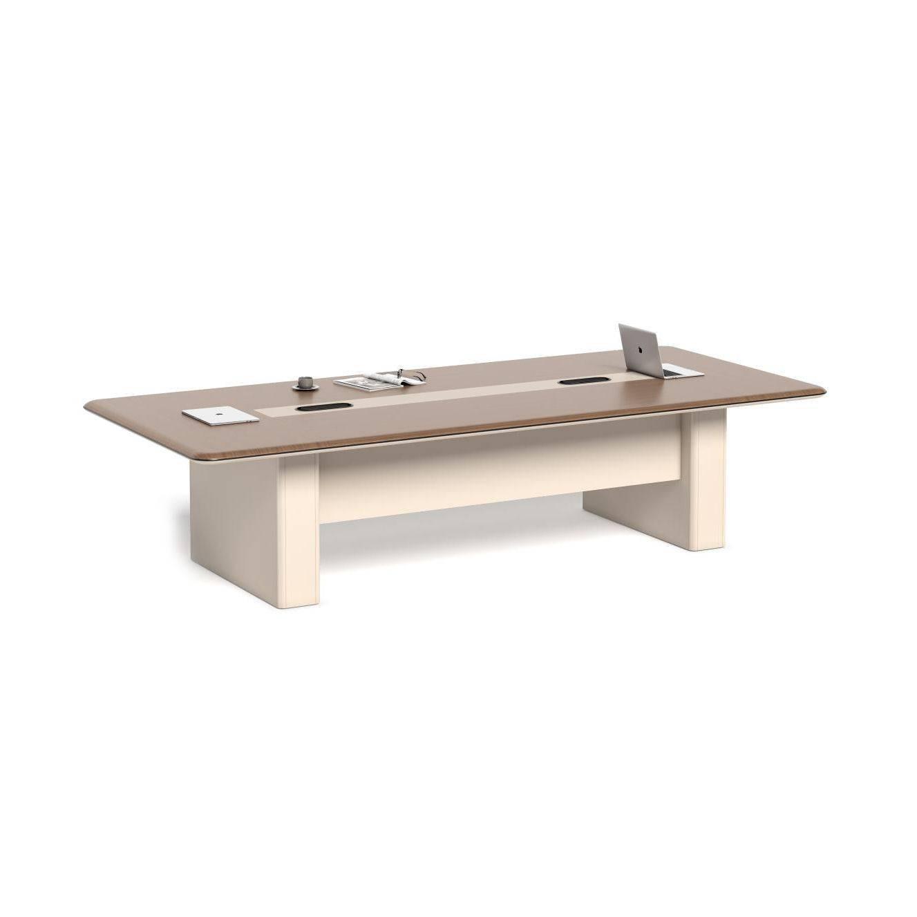 Modern 6-8 Person Executive Rectangle Shape Solid Wood Modular Conference Table for Hotel Coworking or Meeting Office Desk