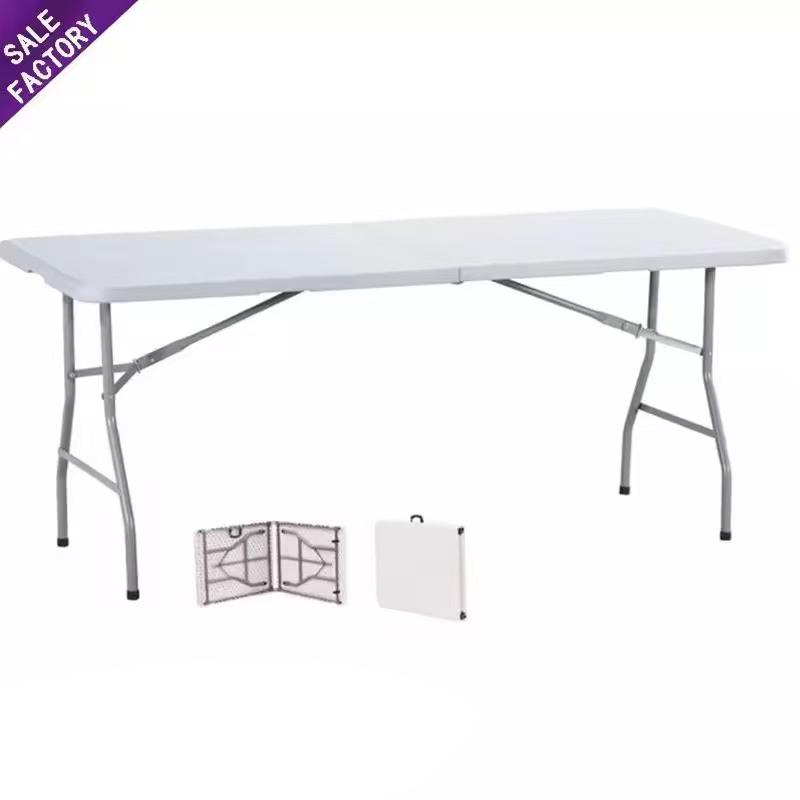 Cheap Foshan Factory 6ft Plastic Folding Wedding Event Outdoor Dininng Table And Chair Set For Banquet