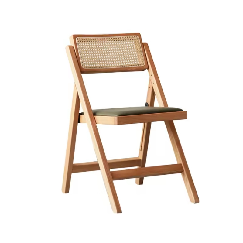 Wholesale Cheap Dining Chair Foldable Wood Chair Solid Wood Wooden Rattan Chair